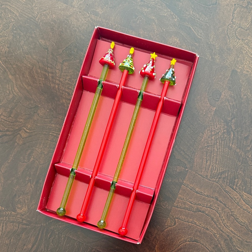Pier 1 Holiday Red and Green Stir Sticks